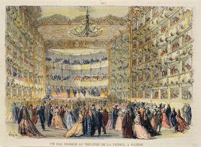 A Masked Ball at the Fenice Theatre, Venice by Unbekannt Unbekannt